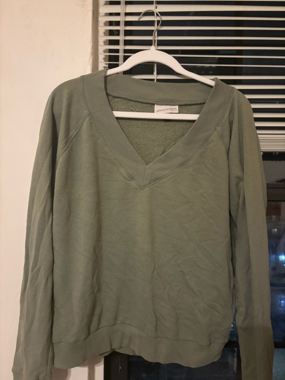 Light Sage V-Neck Women's Top